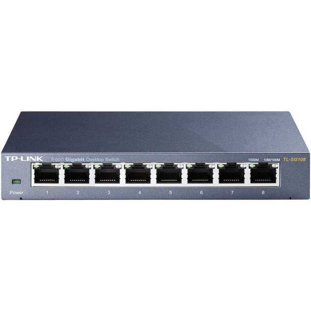 TP-Link TL-SG108 8-Port-Gigabit-Desktop-Switch Netzwerk-Switch