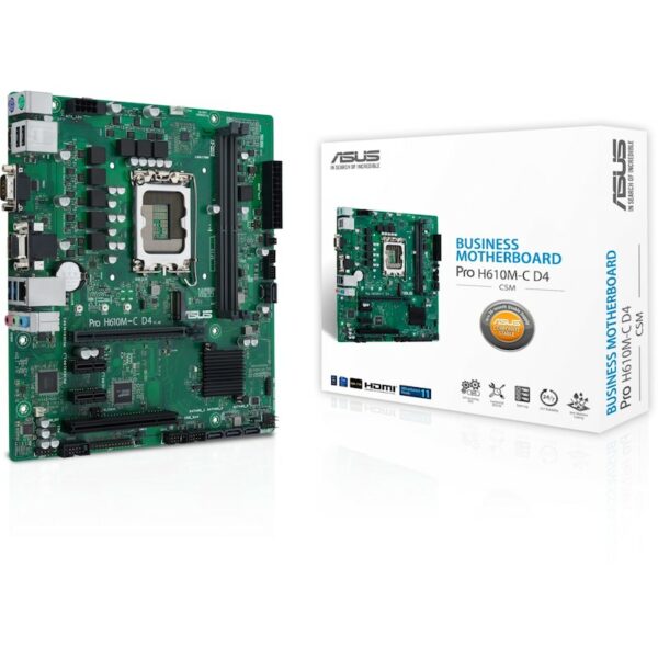 • mATX Mainboard mit Sockel Intel 1700 für Intel Core 12. Generation-CPU • Intel H610-Chipsatz