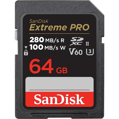 SanDisk Extreme Pro 64 GB SDXC™ UHS-II Speicherkarte bis zu 280 MB/s