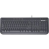 Microsoft WIRED KEYBOARD 600 USB Tastatur Deutsch, QWERTZ, Windows® Schwarz Spritzwassergeschützt