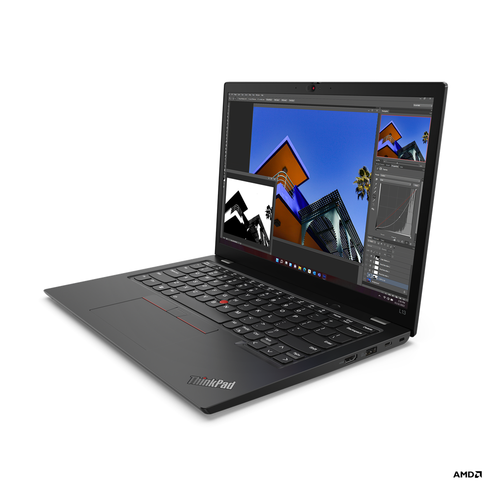 Lenovo ThinkPad L13 Gen 4 21FN – 180°-Scharnierdesign – AMD Ryzen 7 Pro 7730U / 2 GHz – Win 11 Pro – Radeon Graphics – 16 GB RAM – 512 GB SSD TCG Opal Encryption 2, NVMe – 33.8 cm (13.3) IPS 1920 x 1200 – 802.11a/b/g/n/ac/ax (Wi-Fi 6E) – Thunder Black – kbd: Deutsch – mit 1 Jahr Lenovo Premier Support