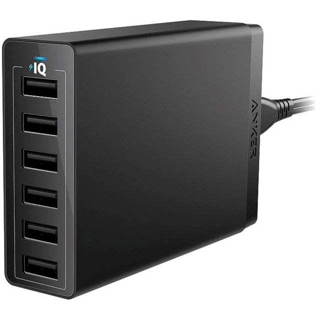 Anker PowerPort 6 – Desktop Charger – schwarz USB-Ladegerät