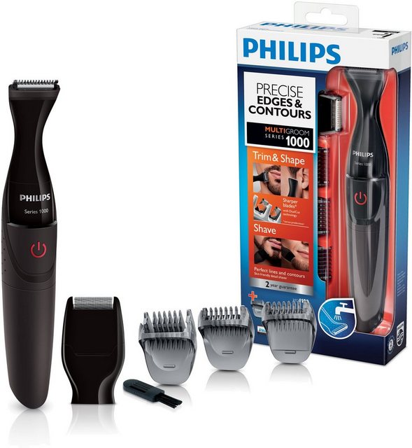 Philips Multifunktionstrimmer Series 1000 MG1100/16, abwaschbar, mit DualCut-Präzisionstrimmer und 3 Präzisionskämme