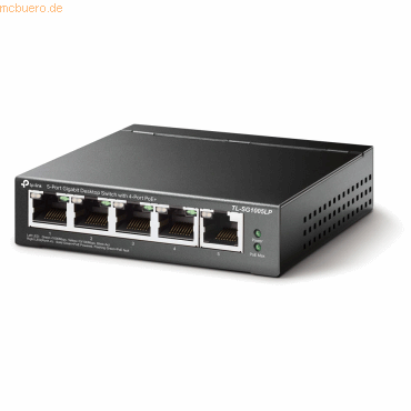 Erweitern Sie Ihr bestehendes Netzwerk zu Hause oder im Büro mit dem TP-Link TL-SG1005PE 5-Port Gigabit Switch. Dank PoE+ arbeitet er mit allen IEEE-802.3af/at-Geräten zusammen und liefert eine PoE Gesamtleistung von bis zu 40 Watt.> Highlights- 5 x 10/100/1000Mbit/s RJ45-Ports- 4 PoE-Ports zur Datenübertragung und Stromversorgung nur über ein Kabel- Arbeitet mit allen IEEE-802.3af/at-Geräten und erweitert Ihr bestehendes Netz zu Hause oder im Büro- Reibungsloser Datentransfer dank 802.1p/DSCP QoS- Unterstützt PoE mit bis zu 30 Watt je PoE-Port- PoE-Gesamtleistung von bis zu 40 Watt- Keine Konfiguration oder Installation notwendig> Produkttyp- Switch- ear-Kategorie (ElektroG): relevant