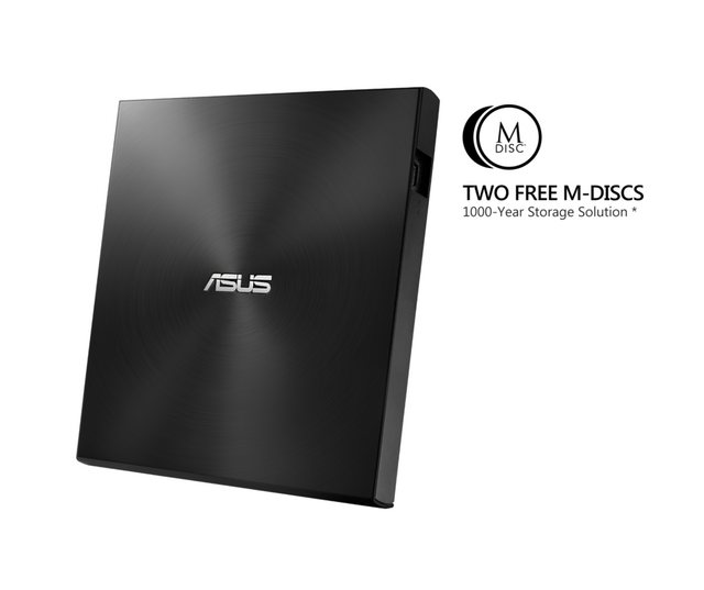 ASUS SDRW-08U7M-U   Externer ultra-schlanker DVD-Brenner mit M-Disc-Unterstützung1000-jährige Speicherlösung dank M-Disc-UnterstützungInklusive zwei kostenlosen 4