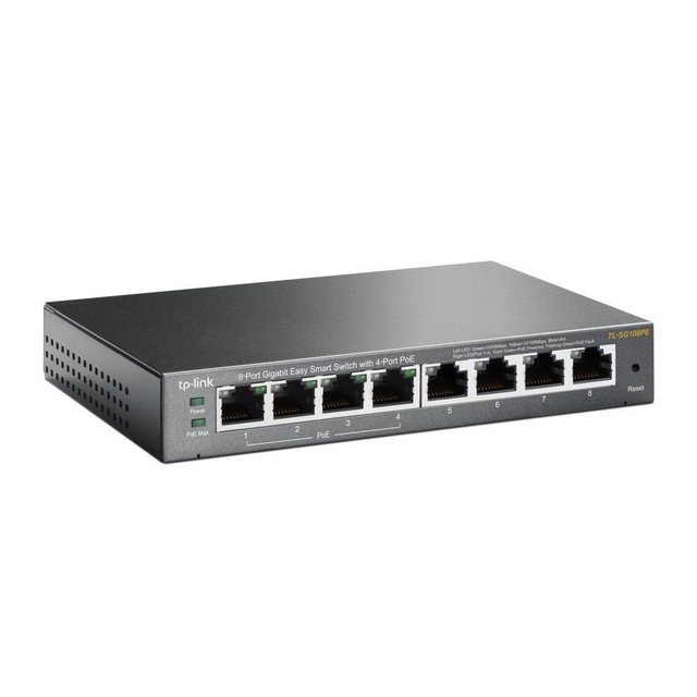 TP-Link TL-SG108PE Netzwerk-Switch 8-Port Gigabit Easy Smart Switch mit 4-Port PoE&#43