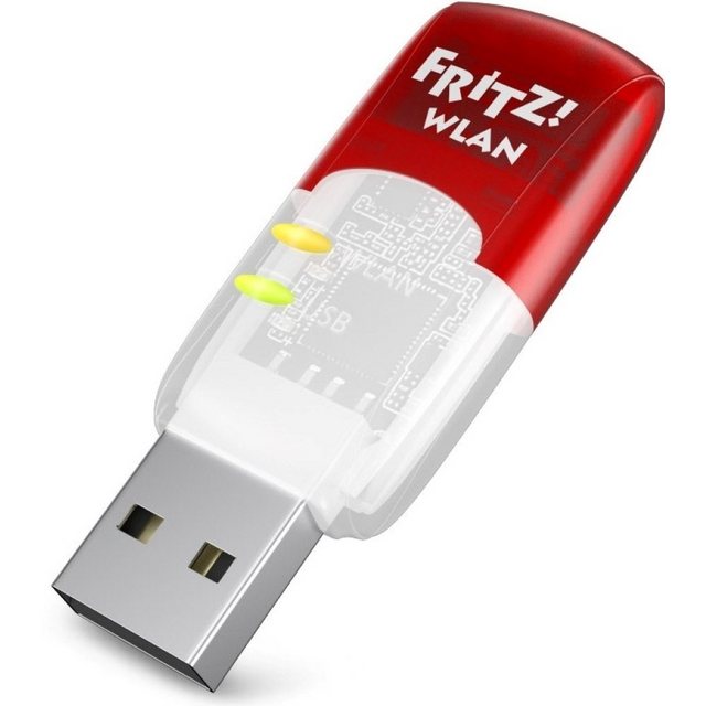 AVM WLAN-Stick FRITZ!WLAN Stick AC 430 MU-MIMO – USB-WLAN-Adapter – weiß/rot