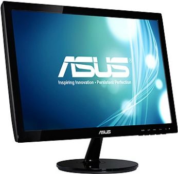 ASUS VS197D – LCD-Display – TFT – LED-Hintergrundbeleuchtung – 47cm (18.5) – Breitbildformat – 1366 x 768 – 250 cd/m2 – 50000000:1 (dynamisch) – 5 ms – 0,3 mm – VGA – Schwarz [Energieklasse F] (90LMF1001T02201C-)