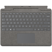 Microsoft Surface Pro Signature Keyboard – Tastatur – mit Touchpad, Beschleunigungsmesser, Surface Slim Pen 2 Ablage- und Ladeschale – Platin – kommerziell – für Surface Pro 8, Pro X