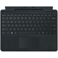 Microsoft Surface Pro Signature Keyboard – Tastatur – mit Touchpad, Beschleunigungsmesser, Surface Slim Pen 2 Ablage- und Ladeschale – Schwarz – kommerziell – für Surface Pro 8, Pro X