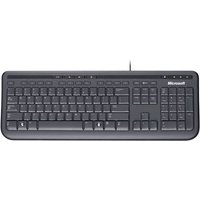 Microsoft WIRED KEYBOARD 600 USB Tastatur Deutsch, QWERTZ, Windows® Schwarz Spritzwassergeschützt