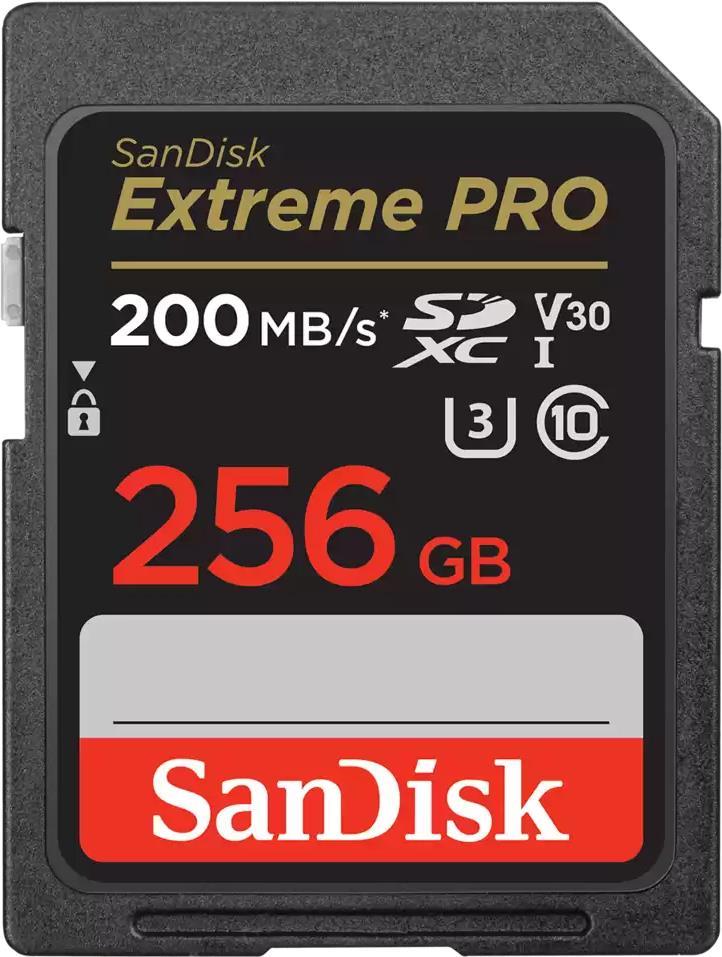 SanDisk Extreme Pro – Flash-Speicherkarte – 256GB – Video Class V30 / UHS-I U3 / Class10 – SDXC UHS-I (SDSDXXD-256G-GN4IN)