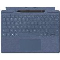 Microsoft Surface Pro Signature Keyboard – Tastatur – mit Touchpad, Beschleunigungsmesser, Surface Slim Pen 2 Ablage- und Ladeschale – QWERTZ – Deutsch – Saphir – mit Slim Pen 2 (8X6-00101)