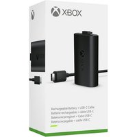 Wiederaufladbarer Xbox-Akku und USB-C®-Kabel Das Kit enthält ein aufladbares Akkupack sowie ein USB-Ladekabel Lädt sich beim Spielen auf Vollständige Ladung innerhalb von vier Stunden