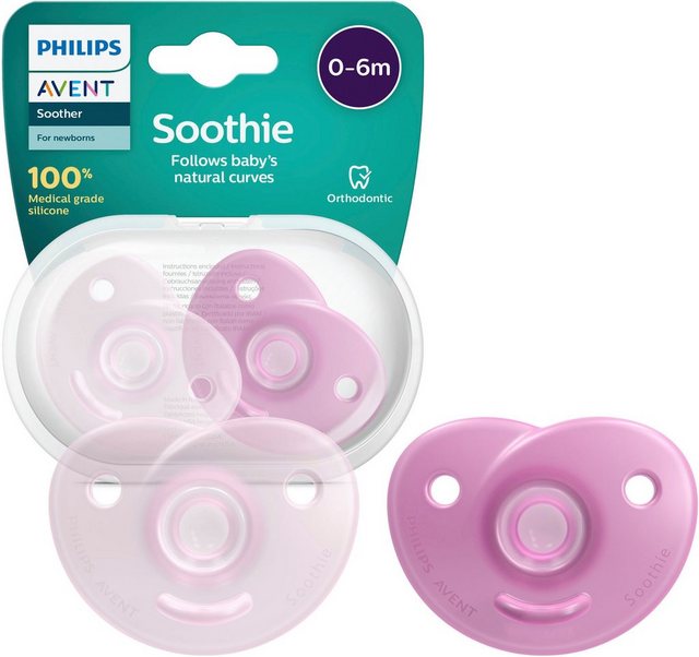 Philips AVENT Schnuller SCF099, kiefergerecht geformter Sauger aus Silikon, inkl. Sterilisationsbox