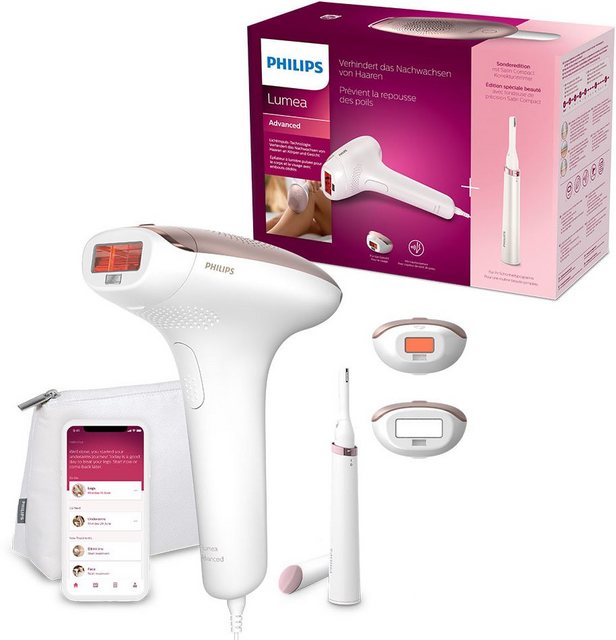 Philips IPL-Haarentferner Lumea Advanced BRI921/00, 250000 Lichtimpulse, 2 Aufsätze (Körper und Gesicht), inkl. Präzisionstrimmer