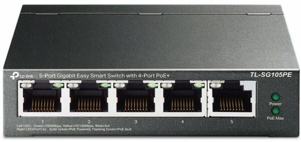 Erweitern Sie Ihr bestehendes Netzwerk zu Hause oder im Büro mit dem TP-Link TL-SG105PE 5-Port Gigabit Switch. Dank PoE&#43