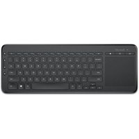 MicrosoftTastaturAll-in-One Media Keyboard schwarzKabellose Multimediatastatur fürs WohnzimmerGroßflächiges Multitouch-TrackpadMultimedia- und Windows 8-HotkeysKabelloser Bedienkomfort mit USB-Transceiver