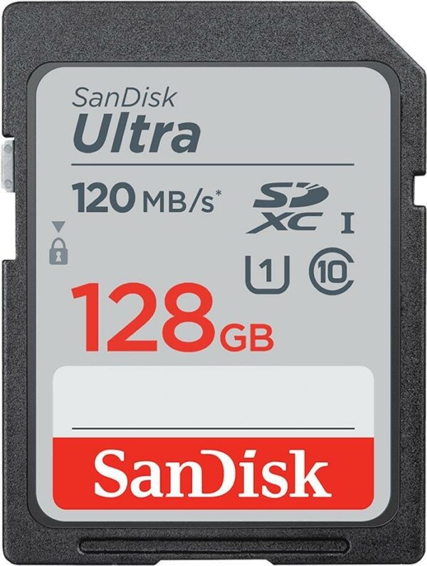 Kurzinfo: SanDisk Ultra - Flash-Speicherkarte - 128 GB - UHS-I U1 / Class10 - SDXC UHS-I Gruppe Flash-Speicher Hersteller SanDisk Hersteller Art. Nr. SDSDUN4-128G-GN6IN Modell Ultra EAN/UPC 0619659182960 Produktbeschreibung: SanDisk Ultra - Flash-Speicherkarte - 128 GB - SDXC UHS-I Produkttyp Flash-Speicherkarte Formfaktor SDXC UHS-I Speicherkarte Speicherkapazität 128 GB Geschwindigkeit UHS-I U1 / Class10 Ausführliche Details Allgemein Produkttyp Flash-Speicherkarte Speicherkapazität 128 GB Kompatibilität Nicht spezifisch Speicher Geschwindigkeitsklasse UHS-I U1 / Class10 Lesegeschwindigkeit Bis zu 120 MB/s Formfaktor SDXC UHS-I Speicherkarte Besonderheiten Schreibschutzschalter Abmessungen und Gewicht Breite 23.91 mm Tiefe 31.82 mm Höhe 2.17 mm