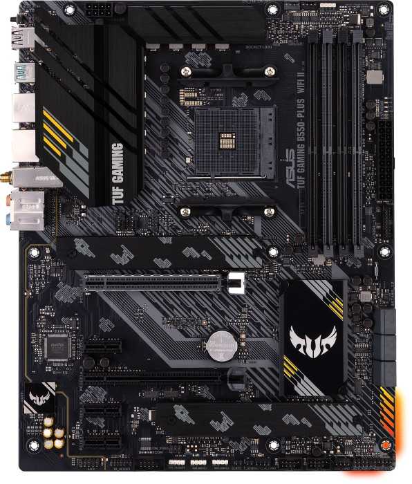 ASUS TUF GAMING B550-PLUS WIFI II – Motherboard – ATX – Socket AM4 – AMD B550 Chipsatz – USB-C Gen2, USB 3,2 Gen 1, USB 3,2 Gen 2 – 2,5 Gigabit LAN, Wi-Fi, Bluetooth – Onboard-Grafik (CPU erforderlich) – HD Audio (8-Kanal) (90MB19U0-M0EAY0)