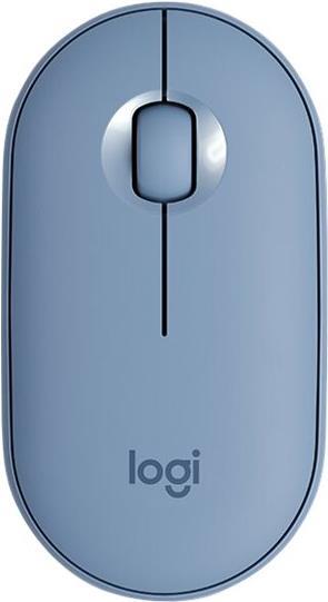 Logitech Pebble M350 – Maus – optisch – 3 Tasten – kabellos – Bluetooth, 2.4 GHz – kabelloser Empfänger (USB) – Blue Grey