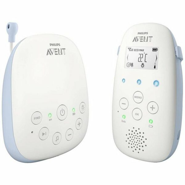 Unser SCD715 Babyphone bietet Ihnen mehr Flexibilität durch bis zu 24 Stunden Akkulaufzeit und kristallklaren Klang. Mit Temperatursensor