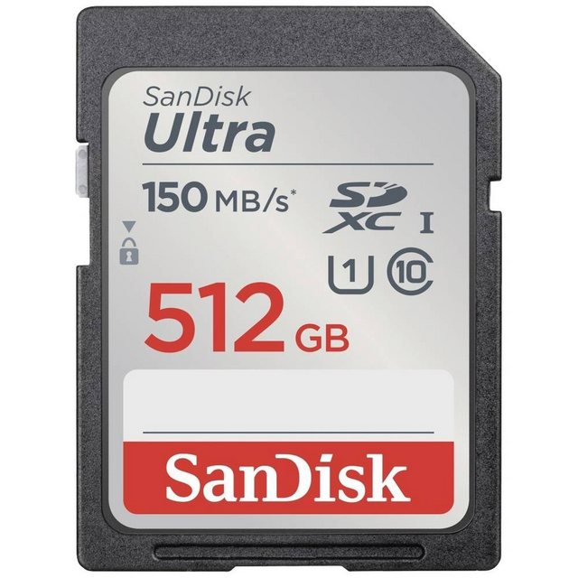 Sandisk SDXC UL. 512GB 150MB/S UHS-I Speicherkarte (Wasserdicht, stoßsicher)