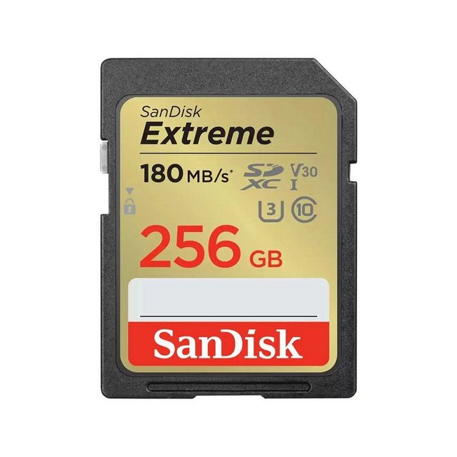 Sandisk Extreme Speicherkarte 256 GB SDXC Klasse 10 UHS-I 180 MB/s 130 MB/s Speicherkarte