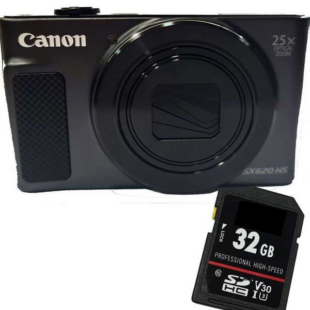 Canon Canon Powershot SX620 HS schwarz + SD 32 GB Kompaktkamera