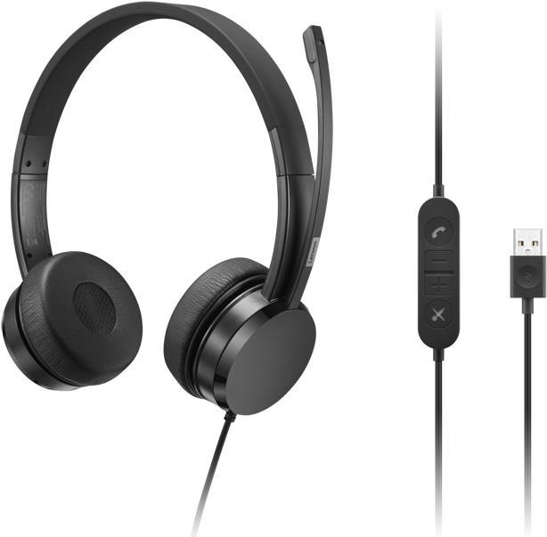 Kurzinfo: Lenovo - Headset - On-Ear - kabelgebunden - USB-A - Schwarz - CRU - für ThinkCentre M60q Chromebox