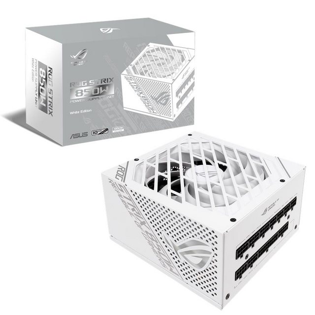 ASUS ROG Strix 850W White Edition   Das ROG Strix 850W Gold-Netzteil macht Premium-Kühlleistung im Mainstream verfügbar.  ROG-Kühlkörper decken die wichtigsten Komponenten ab