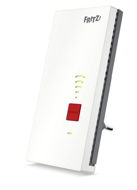 AVM FRITZ!Repeater 2400 Ultraschnelles WLAN Mesh im FRITZ!Box-Heimnetz Der FRITZ!Repeater 2400 erhöht schnell und einfach die Reichweite jedes WLANs. Mit zwei Funkbändern in den Standards WLAN AC und WLAN N