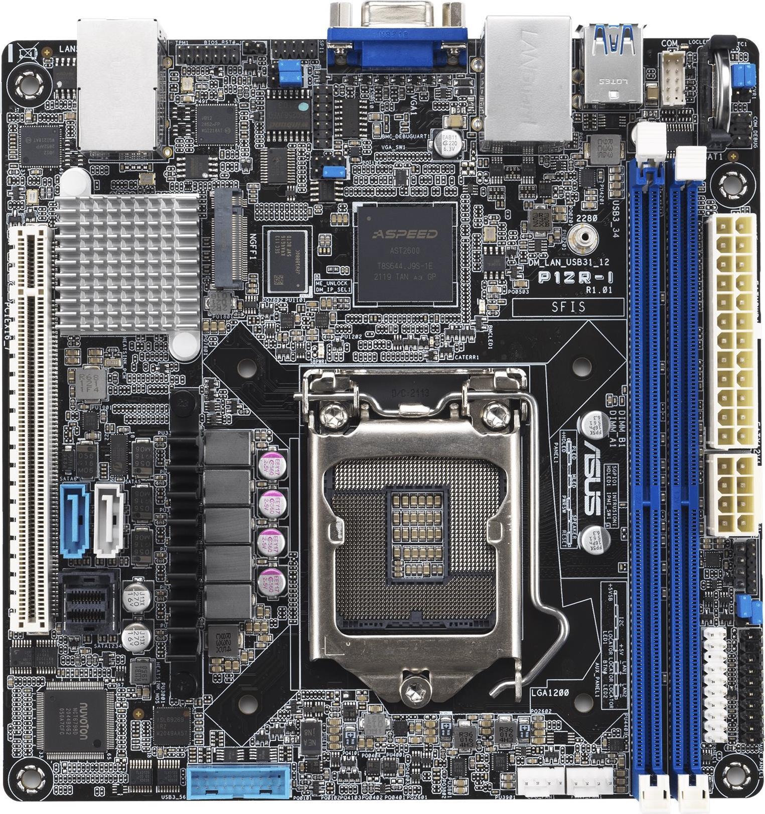 ASUS P12R-I – Motherboard – Mini-ITX – LGA1200-Sockel – C252 Chipsatz – USB 3.2 Gen 1 – 2 x Gigabit LAN – Onboard-Grafik – Sonderposten