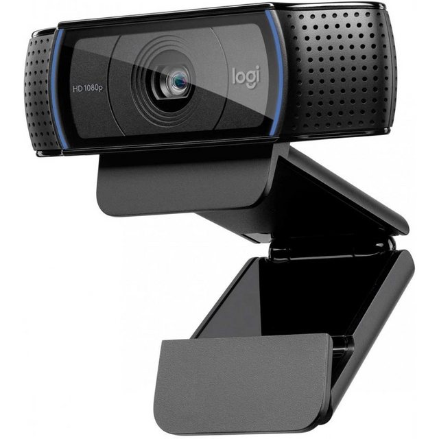 Logitech C 920 HD Pro WebcamMit der Logitech HD Pro Webcam C920 kann man Videogespräche in bester Qualität mit bis zu 1080p (Full HD) führen. Ein eingebautes Stereo-Mikrofon mit Unterdrückung von Hintergrundgeräuschen spart die Anschaffung eines externen Mikrofons und schafft Platz auf dem Schreibtisch. Die Universalhalterung eignet sich zur Installation an Notebook