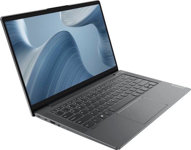 Komfortables Notebook mit Full HD-Qualität Von der Marke Lenovo stammt das Notebook IdeaPad 5 14IAL7. Erlebe ein hochauflösendes Bild auf dem handlichen 14 Zoll-Display. Windows 11 Home ist vorinstalliert und so steht deiner Produktivität von Beginn an nichts im Weg. Per USB- und HDMI-Schnittstelle kannst du Drucker und andere Peripheriegeräte oder einen Bildschirm an das Notebook anschließen. Die in der Frontseite eingebaute Kamera kannst du für Video-Telefonie