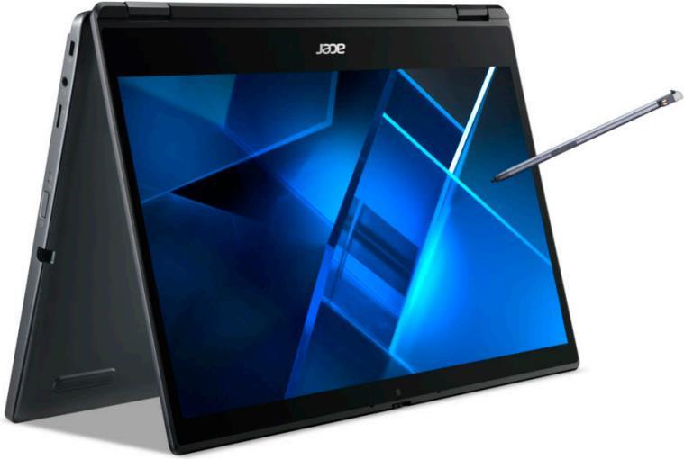 Kurzinfo: Acer TravelMate Spin P4 TMP414RN-51 - Flip-Design - Core i5 1135G7 - Win 10 Pro Education 64-Bit - Iris Xe Graphics - 8 GB RAM - 256 GB SSD - 35.56 cm (14) IPS Touchscreen 1920 x 1080 (Full HD) - Wi-Fi 6 - Slate Blue - kbd: Deutsch Gruppe Notebooks Hersteller Acer Hersteller Art. Nr. NX.VQHEG.002 EAN/UPC 4710886305439 Produktbeschreibung: Acer TravelMate Spin P4 TMP414RN-51 - 35.56 cm (14) - Core i5 1135G7 - 8 GB RAM - 256 GB SSD - Deutsch Produkttyp Notebook - Flip-Design Betriebssystem Win 10 Pro Education 64-Bit Prozessor Intel Core i5 (11. Gen.) 1135G7 (4.2 GHz) / 8 MB Cache Speicher 8 GB DDR4 (1 x 8 GB) Speicherkapazität 256 GB SSD Optisches Laufwerk Kein optisches Laufwerk Bildschirm 35.56 cm (14) LED-Hintergrundbeleuchtung Touchscreen 1920 x 1080 / Full HD Grafik Intel Iris Xe Graphics Eingabegerät Digitalisierer