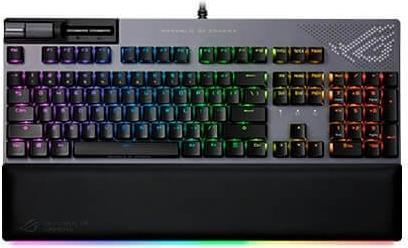 ASUS ROG Strix Flare II Animate – Volle Größe (100%) – USB – Mecha-Membran-Schlüsselschalter – QWERTY – RGB-LED – Grau (90MP02E6-BKSA00)