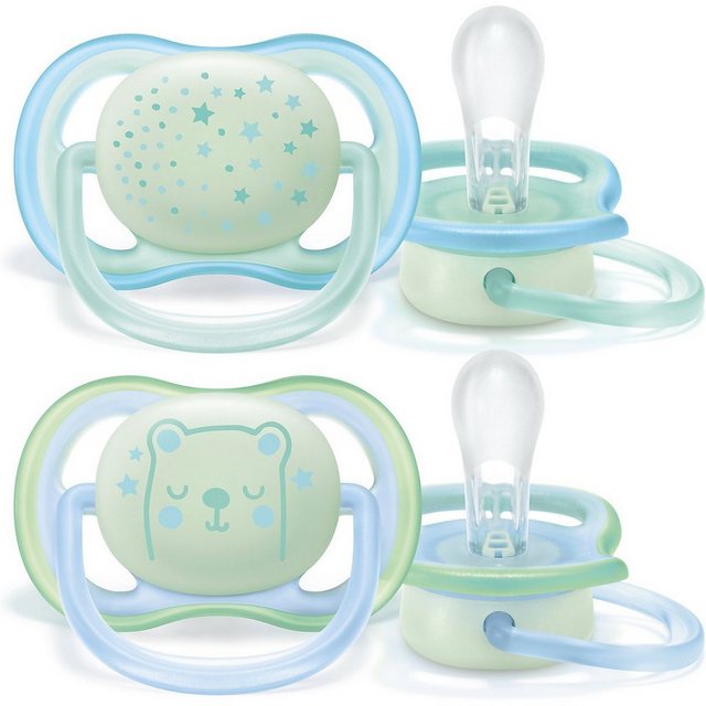 Philips AVENT Schnuller Schnuller ultra air Night, SCF376/21, 6-18m Boy