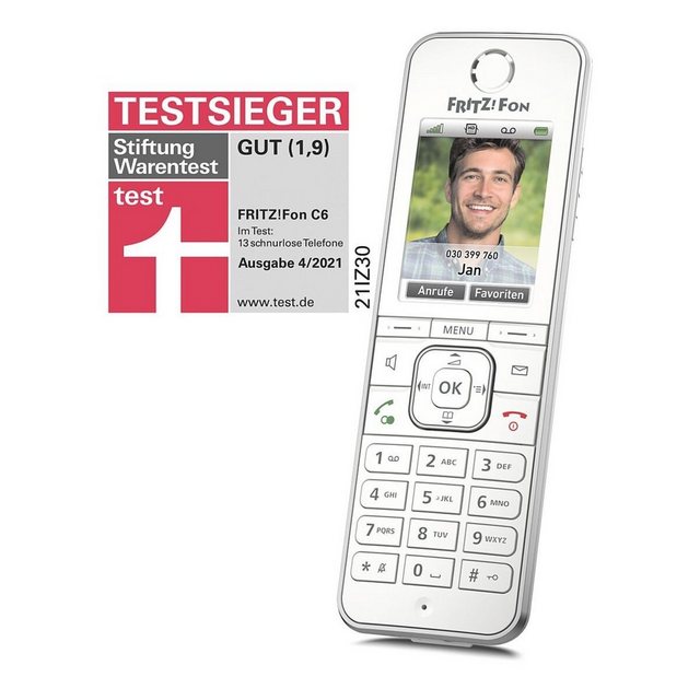 AVM FRITZ!FON C6 Schnurloses DECT-Telefon (für Telefonie und Smart Home)