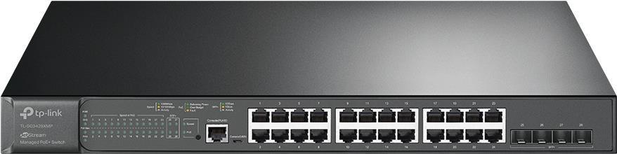 TP-Link JetStream TL-SG3428XMP – V1 – Switch – managed – 24 x 10/100/1000 (PoE+) + 4 x 10 Gigabit SFP+ – an Rack montierbar – PoE+ (384 W) (TL-SG3428XMP)