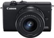 Canon EOS M200 – Digitalkamera – spiegellos – 24,1 MPix – APS-C – 4K / 25 BpS – 3x optischer Zoom EF-M 15-45-mm-IS-STM-Objektiv – Wi-Fi, Bluetooth – Schwarz (3699C010)