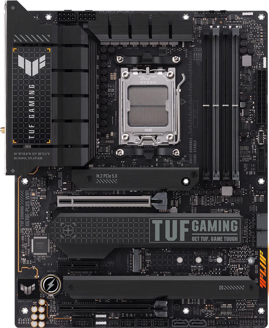 ASUS TUF GAMING X670E-PLUS WIFI – Motherboard – ATX – Socket AM5 – AMD X670 Chipsatz – USB 3,2 Gen 1, USB 3,2 Gen 2, USB-C Gen 2×2, USB-C 3,2 Gen2 – 2,5 Gigabit LAN, Wi-Fi, Bluetooth – Onboard-Grafik (CPU erforderlich) – HD Audio (8-Kanal) (90MB1BK0-M0EAY0)