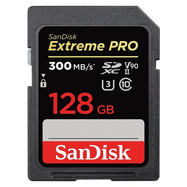 Sandisk Extreme Pro Speicherkarte (128 GB, UHS-I Class 10, 300 MB/s Lesegeschwindigkeit)