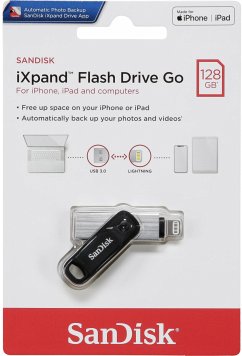 SanDisk iXpand Flash Drive GoFreier Speicher für das iPhoneDrehbares Design schützt die AnschlüsseEinfach in das iPhone stecken und Fotos und Videos automatisch aufnehmen und sichernMit Schlüsselring für einen einfachen TransportHinweis: Dieser Artikel kann nur an eine deutsche Lieferadresse ausgeliefert werden.