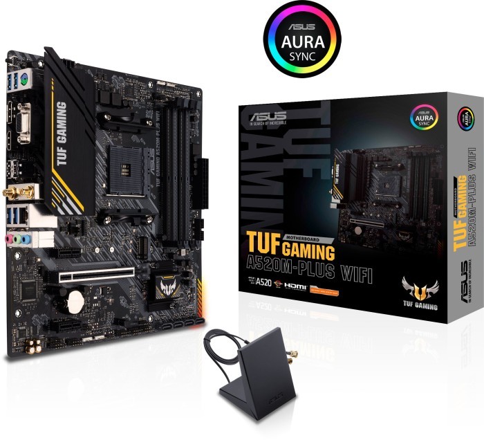 Kurzinfo: ASUS TUF GAMING A520M-PLUS WIFI - Motherboard - micro ATX - Socket AM4 - AMD A520 - USB 3.2 Gen 1 - Bluetooth