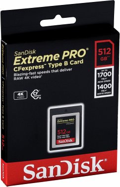 SanDisk Extreme PRO CFexpress Card Extrem hohe Übertragungsgeschwindigkeiten für RAW-Videodaten in 4KAbwärtskompatibel mit bestimmten XQD-Kameras