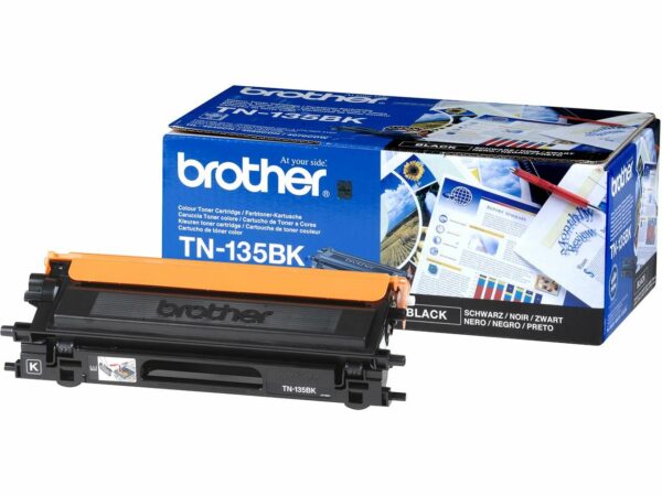 Mit dieser originalen Jumbo-Tonerkassette TN-135BK drucken Sie noch mehr Seiten aus. Der hochwertige Toner in der Farbe schwarz in Brother Markenqualität liefert dabei beste Druckergebnisse auf Ihren Farblaserdruckern und Multifunktionscentern. Ausreichend für bis zu 5.000 Seiten bei 5 % Deckung.