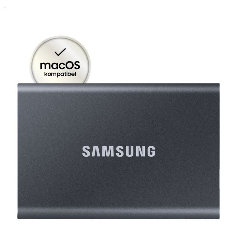 Samsung Portable SSD T7 MU-PC1T0T – SSD – verschlüsselt – 1 TB – extern (tragbar) – USB 3.2 Gen 2 (USB-C Steckverbinder) – 256-Bit-AES – Titan Gray