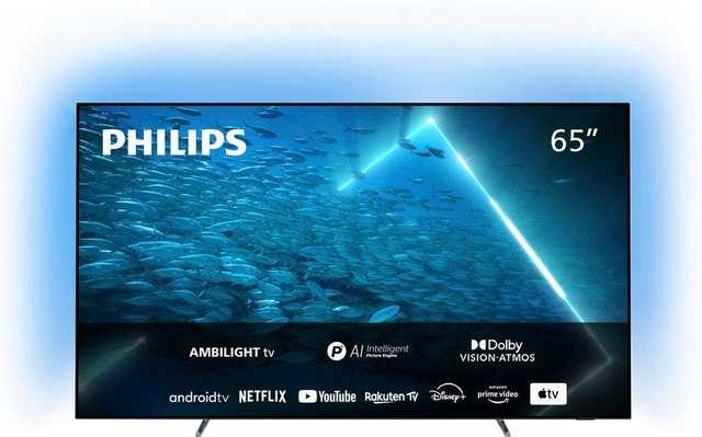 Philips 65OLED707/12 OLED-Fernseher (164 cm/65 Zoll, 4K Ultra HD, Android TV, Smart-TV)