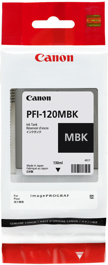 Canon PFI-120MBK – 130 ml – mattschwarz – Original – Tintenbehälter – für imagePROGRAF TM-200, TM-205, TM-300, TM-305 (2884C001)